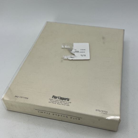 Vintage Pier 1 Gold Beaded Photo Frame 4x6 Sparkle Boho Glam NEW - Picture 5 of 7